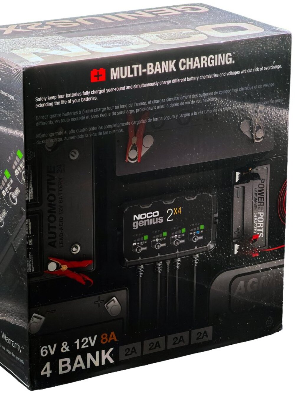 NOCO GENIUS 2X4 4-Bank 6v &12v 8-Amp Fully Automatic Smart Charger *NWT*
